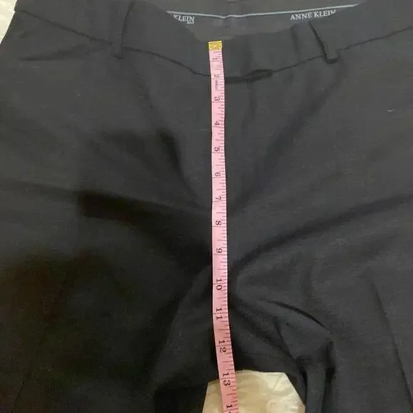 Anne Klein Black Wool Suit Pants/Trousers Flat Front EUC Sz 14P Business - Picture 7 of 10